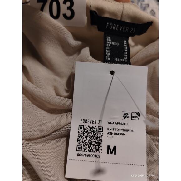 Forever 21 Women's size Medium Fairycore Whimsical Babydoll Rushed Mesh Crop Top - Picture 5 of 9